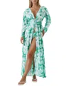 Melissa Odabash Farrah Maxi Open Kaftan In Green