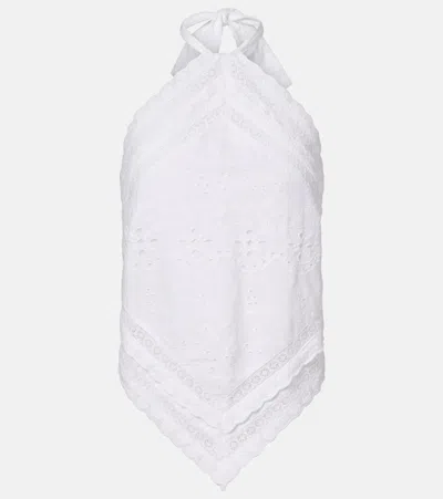 Melissa Odabash Felicity Embroidered Cotton Top In White