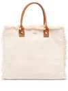 Melissa Odabash Ferrat Frayed Tote Bag In Nude