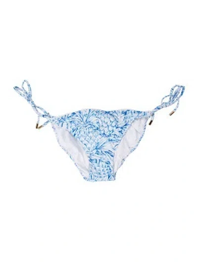 Pre-owned Melissa Odabash Floral Print Bottoms In Blue