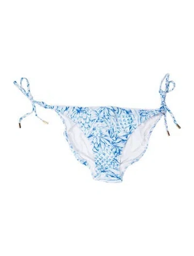 Pre-owned Melissa Odabash Floral Print Bottoms In Blue