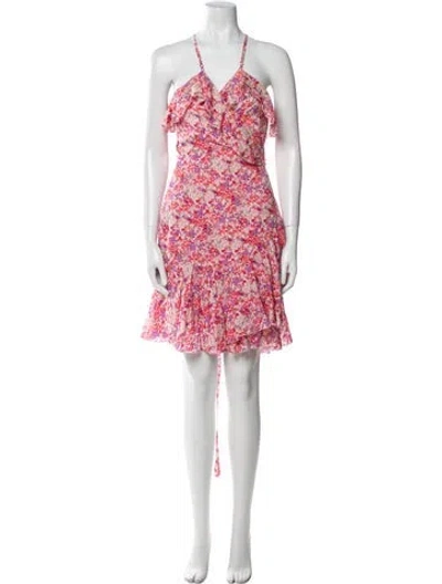 Pre-owned Melissa Odabash Floral Print Knee-length Dress In Pink