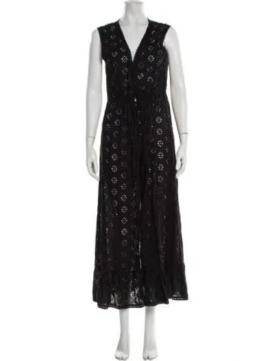 Pre-owned Melissa Odabash Floral Print Long Dress In Black