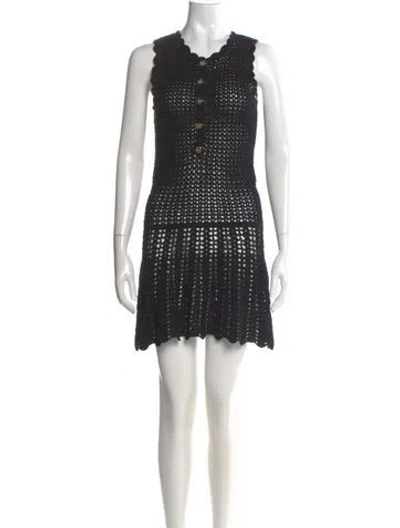 Pre-owned Melissa Odabash Floral Print Mini Dress In Black