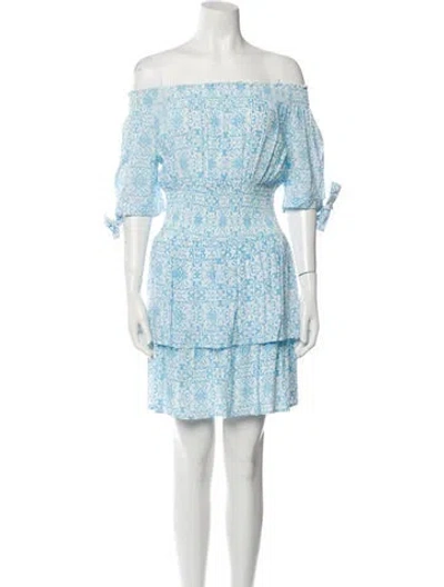 Pre-owned Melissa Odabash Floral Print Mini Dress In Blue