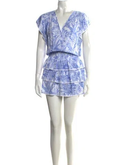 Pre-owned Melissa Odabash Floral Print Mini Dress In Blue