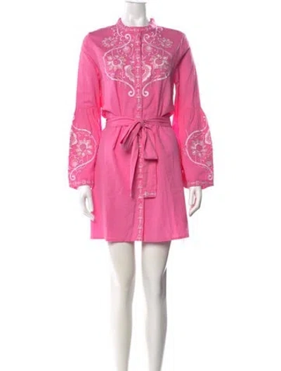 Pre-owned Melissa Odabash Floral Print Mini Dress In Pink