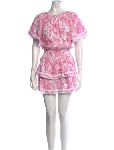 Pre-owned Melissa Odabash Floral Print Mini Dress In Pink