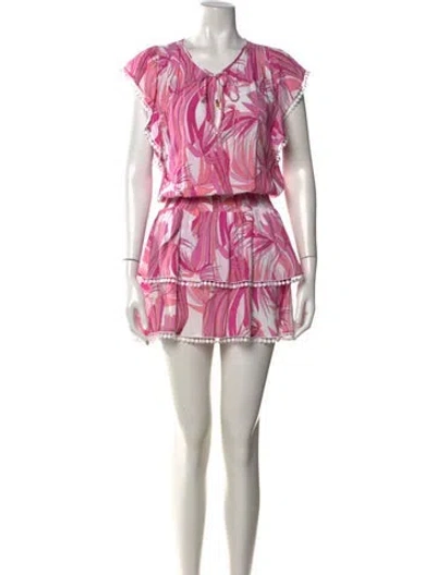 Pre-owned Melissa Odabash Floral Print Mini Dress In Pink