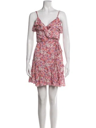 Pre-owned Melissa Odabash Floral Print Mini Dress In Red