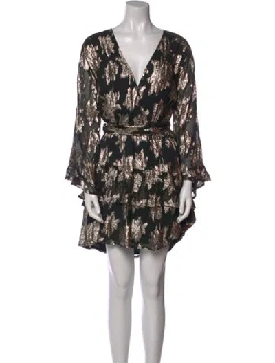 Pre-owned Melissa Odabash Floral Print Mini Dress W/ Tags In Gold