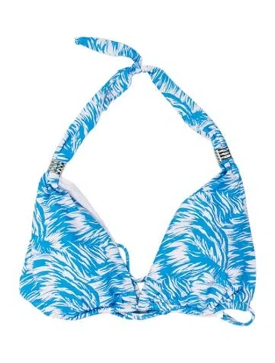 Pre-owned Melissa Odabash Floral Print Top In Blue