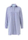 Melissa Odabash Francesca Top Navy Stripe In Blue