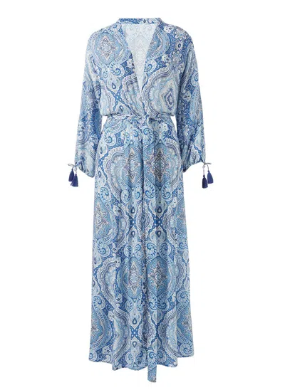 Melissa Odabash Gabby Blue Paisley Kaftan