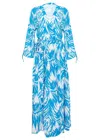 Melissa Odabash Gabby Splash Kaftan In Blue