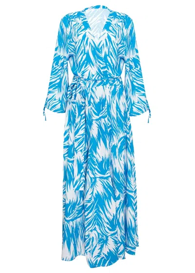 Melissa Odabash Gabby Splash Kaftan In Blue