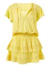Melissa Odabash Georgie Short Kaftan Yellow In Yellow