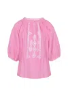 Melissa Odabash Girls Aliya Pale Pink White Top In Pink
