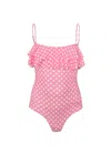 Melissa Odabash Girls Ivy Polka-dot Swimsuit In Pink