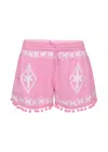 Melissa Odabash Girls Sienna Pale Pink White Shorts In Pink