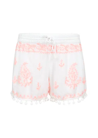 Melissa Odabash Kids' Girls Sienna White And Fluro Shorts