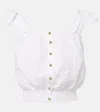 Melissa Odabash Giulia Lace-trimmed Cotton Top In White