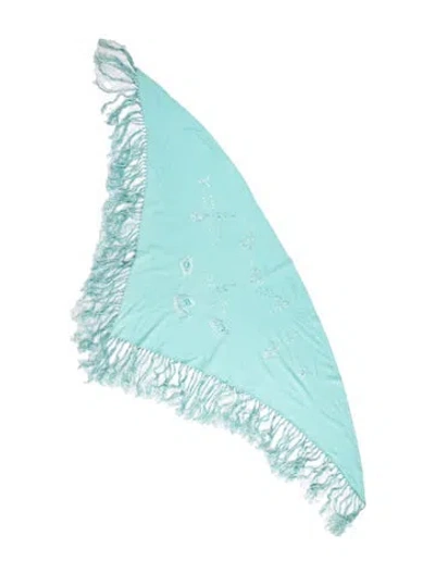 Pre-owned Melissa Odabash Glitter Floral Print Bandana In Blue