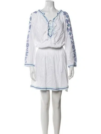Pre-owned Melissa Odabash Graphic Print Dress In White