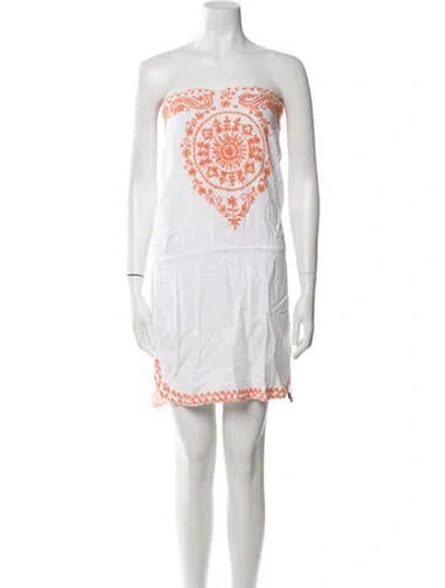 Pre-owned Melissa Odabash Graphic Print Mini Dress In Neutral
