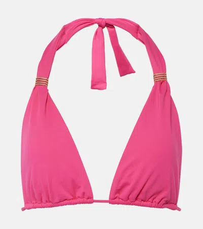 Melissa Odabash Grenada Embellished Bikini Top In Pink