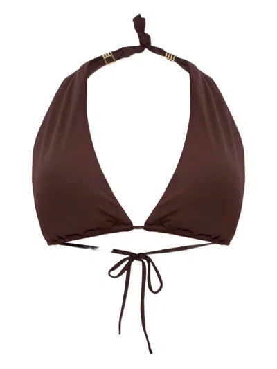 Melissa Odabash Grenada Halterneck Bikini Top In Brown