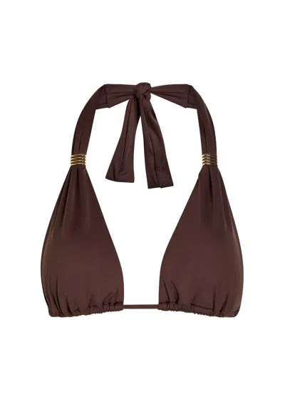 Melissa Odabash Grenada Triangle Bikini Top In Brown