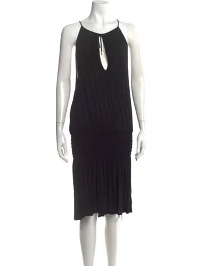 Pre-owned Melissa Odabash Halterneck Midi Length Dress In Black