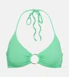 Melissa Odabash Hamburg Ring-embellished Bikini Top In Green