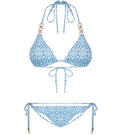 Melissa Odabash Hamptons Bikini Bottom Ikat In Blue