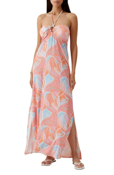 Melissa Odabash Harriet Halter Cover-up Maxi Dress In Multi