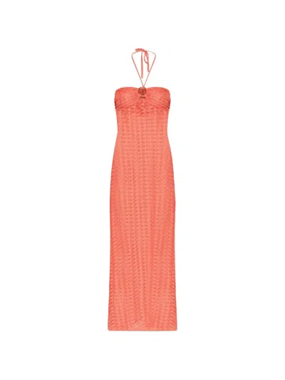 Melissa Odabash Harriet Halterneck Maxi Dress In Orange