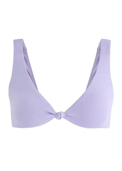 Melissa Odabash Ibiza Ribbed Bikini Top In Lilac