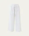 Melissa Odabash Immy Broderie Anglaise Cotton Wide-leg Pants In White