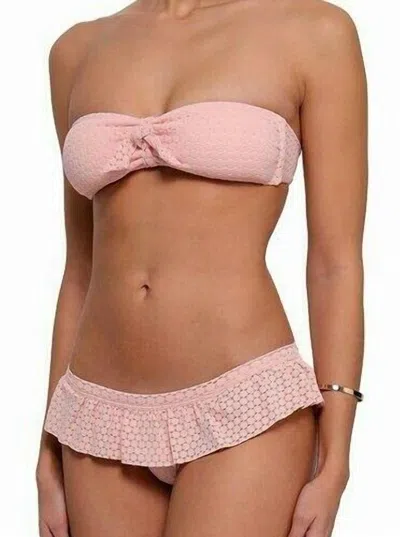 Melissa Odabash India Crochet Bikini Set In Blush In Gold