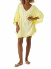 Melissa Odabash Isabelle Cr Kaftan In Yellow/white In Yellow
