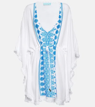 Melissa Odabash Isabelle Embroidered Minidress In Cobalt
