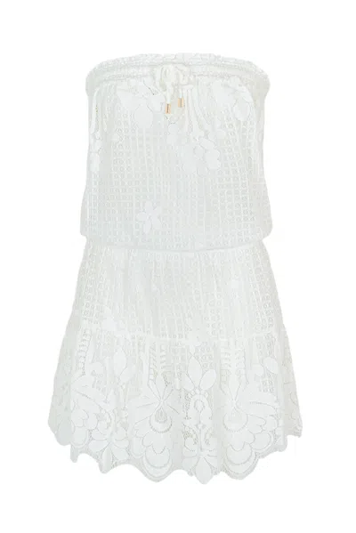Melissa Odabash Isla Bandeau Short Dress White