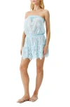 Melissa Odabash Iris Strapless Broderie-anglaise Cotton Sun Dress In Sky