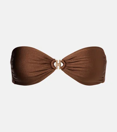 Melissa Odabash Istanbul Bandeau Bikini Top In Brown