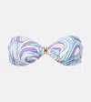 Melissa Odabash Istanbul Printed Bandeau Bikini Top In Blue