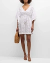 MELISSA ODABASH IVY LACE CROCHET FRINGE-TRIM MINI DRESS