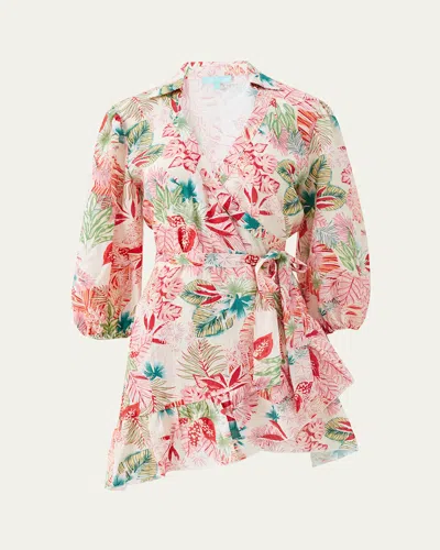 Melissa Odabash Izzy Wrap Mini Dress In Hawaiian