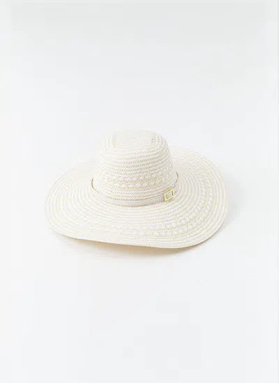 Melissa Odabash Jemima White Weave Hat