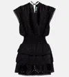 Melissa Odabash Jess Broderie Anglaise Cotton Minidress In Black